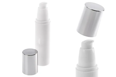 Airless bela bočica 50mL za kreme sa srebrnim zatvaračem-3