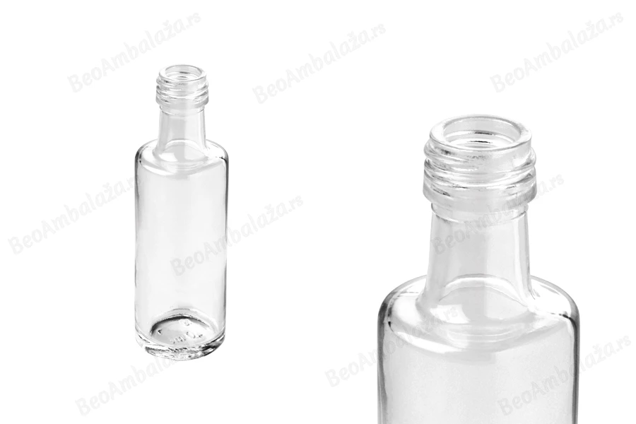 Staklena flaša Dorica* 40mL sa grlom PP18-dimenzije_slike
