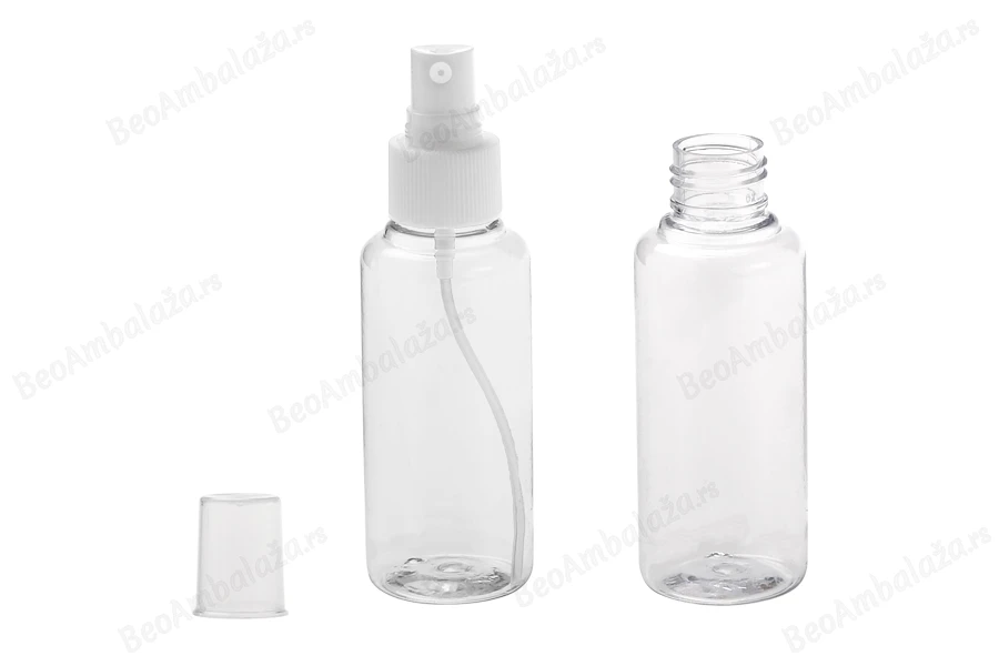 Providna PET flašica 100mL za lagane masne supstance sa sprejom i zatvaračem  - 12 kom-dimenzije_slike