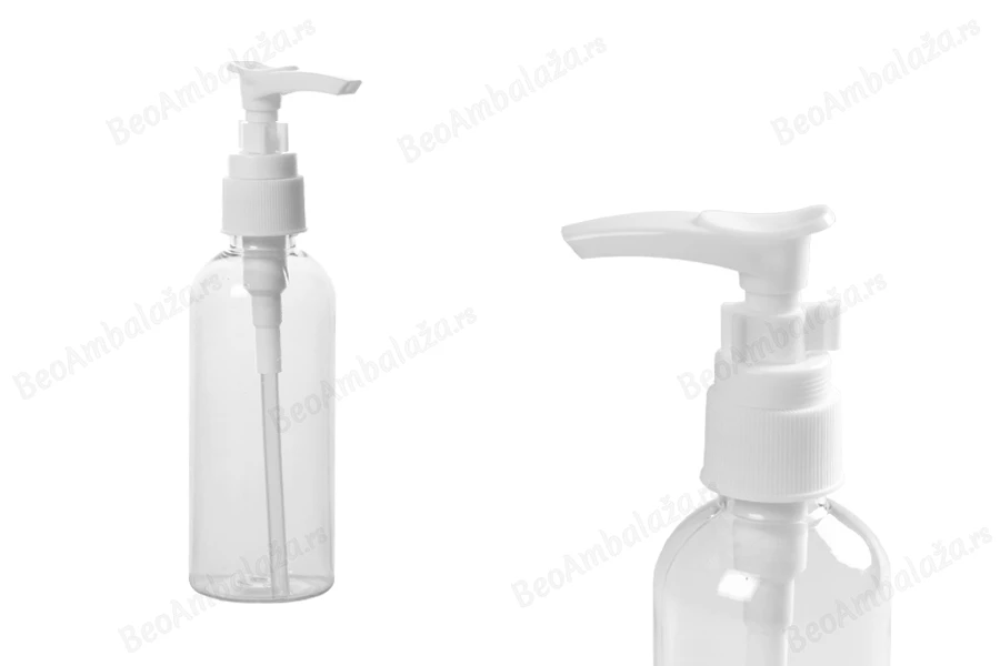 Plastična PET Flašica 100mL sa pumpicom za šampon - 12 kom-slika_proizvoda