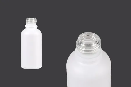 Staklena bočica 30mL za etarska ulja u mat beloj boji, sa grlom PP18-1