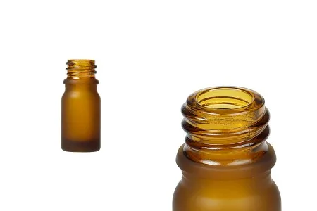 Staklena bočica od 5mL za etarska ulja PP18, od karamel braon peskiranog stakla-1
