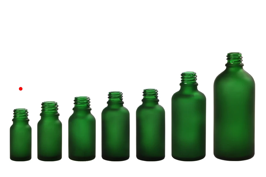 Zelena staklena bočica od peskiranog stakla za etarska ulja 5mL, sa grlom PP18 - bez zatvarača Zelena staklena bočica od peskiranog stakla za etarska ulja 5mL, sa grlom PP18 - bez zatvarača-grupa_slika