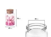 Staklena flašica sa plutanim čepom za poklončiće 80mL, 47x70 mm - 12 kom Staklena flašica sa plutanim čepom za poklončiće 80mL, 47x70 mm - 12 kom
