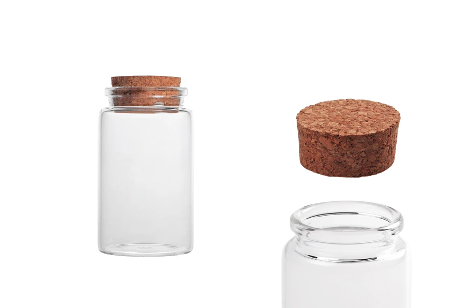 Staklena bočica 100mL širokog grla 47x85 sa konusnim plutanim čepom - 6 kom-slika_proizvoda