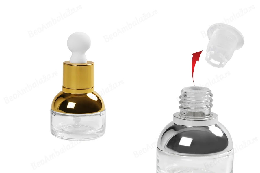 Staklena bočica 20mL sa pipetom i regulatorom protoka u dve boje-dimenzije_slike