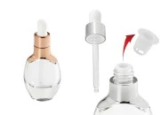 Staklena bočica 30mL sa pipetom i regulatorom protoka u srebrnoj ili bronzanoj boji