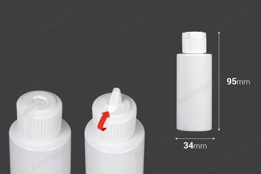 Plastična flaša 50mL (PP24/410) sa zatvaračem sa kapalicom - 12 kom-dimenzije_slike