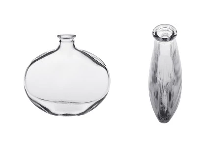 Staklena ovalna providna flaša 250mL-1