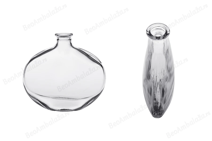 Staklena ovalna providna flaša 200mL-slika_proizvoda