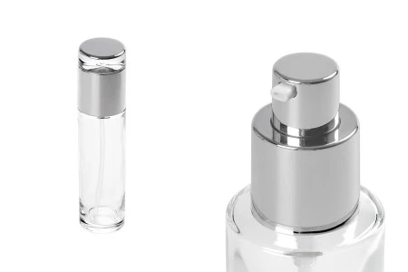 Staklena bočica 100mL sa srebrnom pumpicom i zatvaračem-1