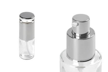 Staklena bočica 30mL sa srebrnom pumpicom i zatvaračem-1