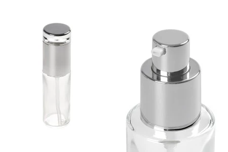 Staklena bočica 50mL sa srebrnom pumpicom i zatvaračem-1