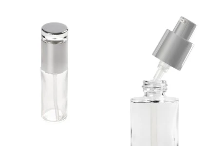 Staklena bočica 50mL sa srebrnom pumpicom i zatvaračem-3