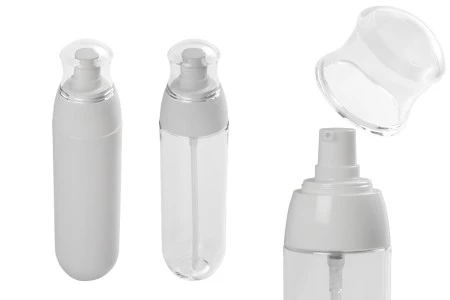 PET flašica 100mL sa belom pumpicom i providnim zatvaračem-1