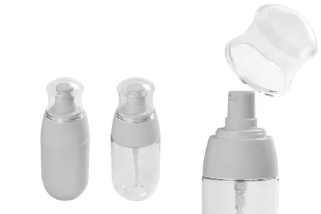 PET bočica 50mL sa belom pumpicom i providnim zatvaračem-1