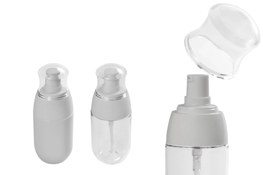 PET bočica 50mL sa belom pumpicom i providnim zatvaračem PET bočica 50mL sa belom pumpicom i providnim zatvaračem-slika_proizvoda