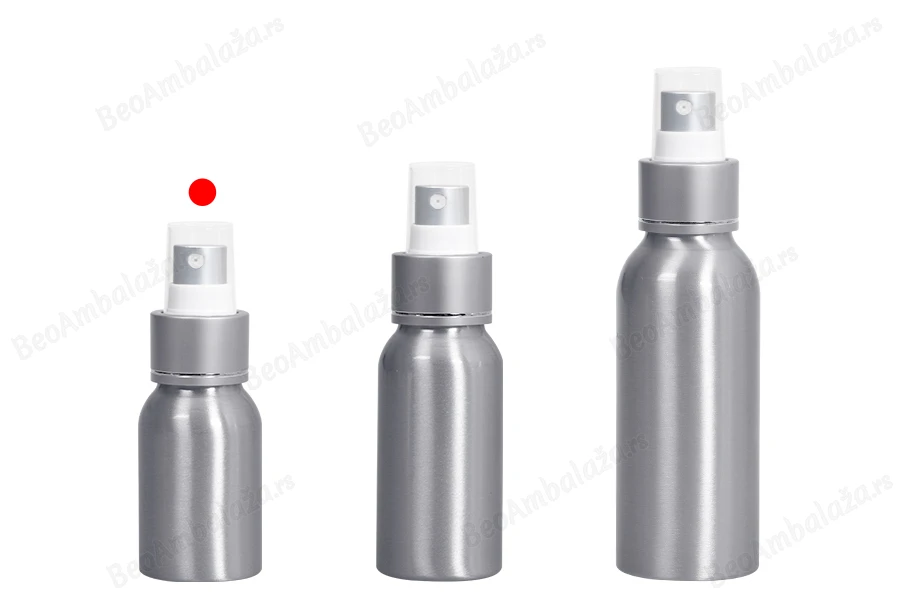 Aluminijumska flaša 30mL sa sprejom i plastičnim zatvaračem - 10 kom-grupa_slika