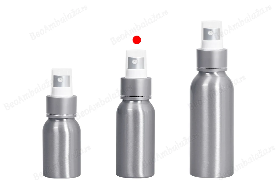 Aluminijumska boca 50mL sa sprejom i plastičnim zatvaračem - 10 kom-grupa_slika