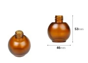 Okrugla staklena bočica od 30mL, od karamel braon peskiranog stakla Okrugla staklena bočica od 30mL, od karamel braon peskiranog stakla