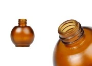 Okrugla staklena bočica od 30mL, od karamel braon peskiranog stakla Okrugla staklena bočica od 30mL, od karamel braon peskiranog stakla