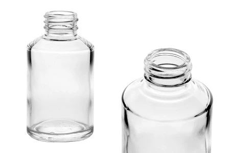 Staklena okrugla providna flašica 200mL, PP28-1