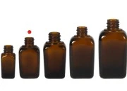 Staklena karamel bočica za etarska ulja 20mL, sa grlom PP18