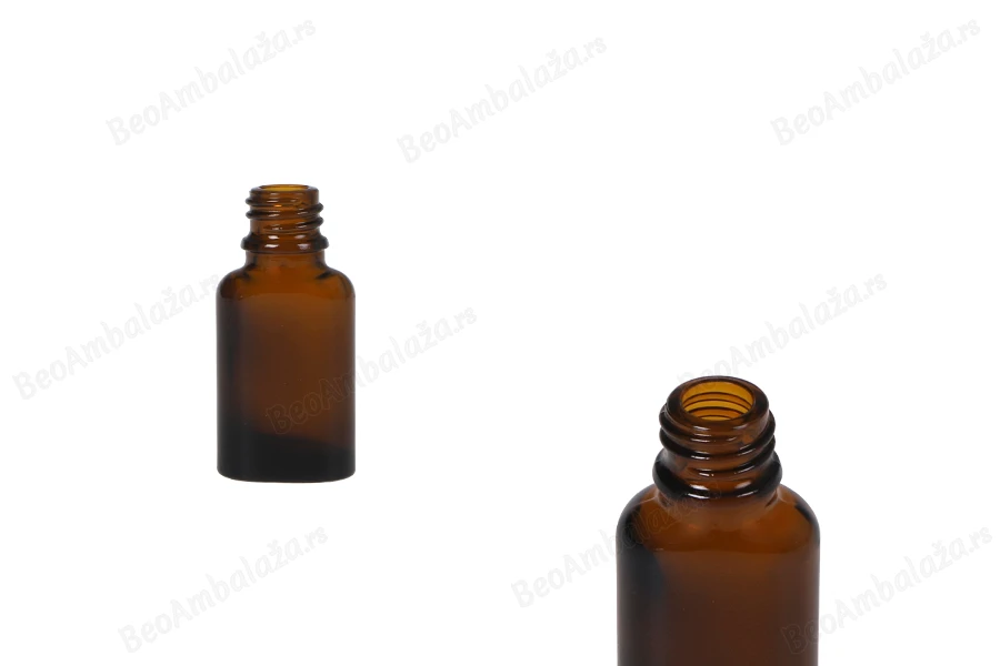 Staklena ovalna karamel bočica za etarska ulja 10mL, sa grlom PP18-slika_proizvoda