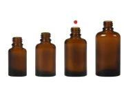 Staklena ovalna karamel bočica za etarska ulja 30mL, sa grlom PP18-grupa_slika