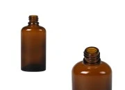 Staklena ovalna bočica 50mL za etarska ulja u braon boji, sa grlom PP18-slika_proizvoda