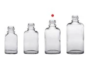 Staklena ovalna providna bočica za etarska ulja 30mL, sa grlom PP18-grupa_slika