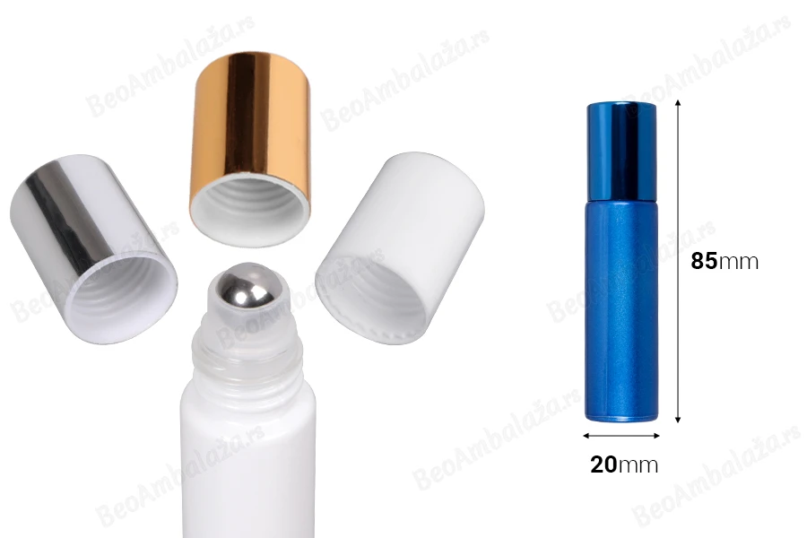 Staklena roll-on bočica 10mL sa metalnom kuglicom, u raznim bojama-dimenzije_slike