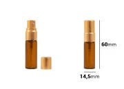 Staklena braon bočica 3mL za parfeme, sa sprejom i aluminijumskim zatvaračem - 6 kom Staklena braon bočica 3mL za parfeme, sa sprejom i aluminijumskim zatvaračem - 6 kom