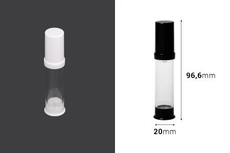 Airless akrilna bočica 10mL za kreme, u dve boje - 12 kom-2