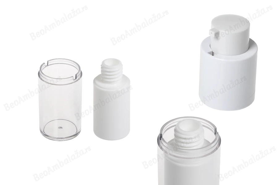 Airless bočica 15mL za kreme, plastična sa spoljašnjom akrilnom futrolom-grupa_slika