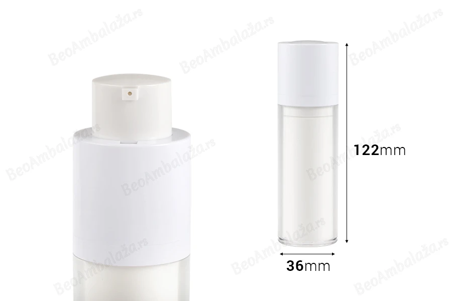 Airless bočica 30mL za kreme, plastična sa spoljašnjom akrilnom futrolom-dimenzije_slike