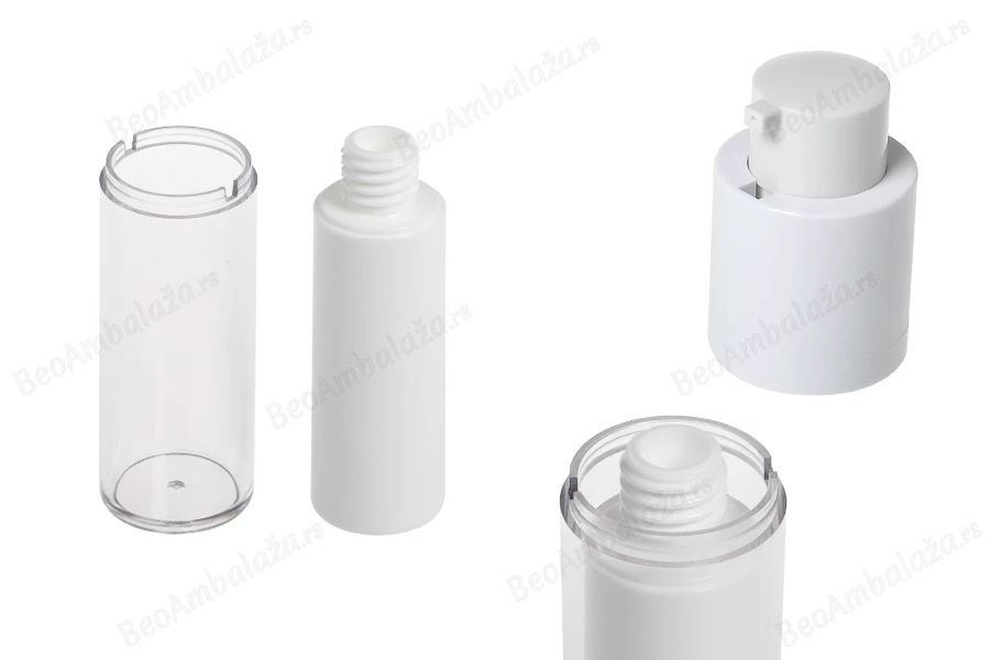 Airless bočica 30mL za kreme, plastična sa spoljašnjom akrilnom futrolom-grupa_slika