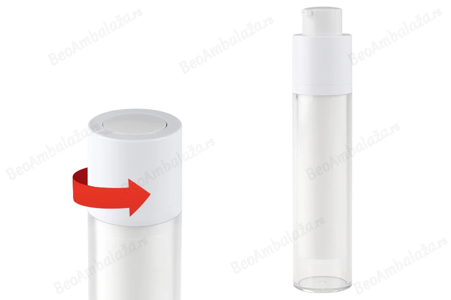 Airless bočica 50mL za kreme, plastična sa spoljašnjom akrilnom futrolom-grupa_slika