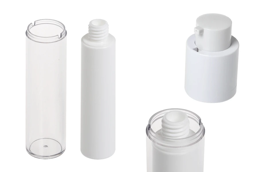 Airless bočica 50mL za kreme, plastična sa spoljašnjom akrilnom futrolom Airless bočica 50mL za kreme, plastična sa spoljašnjom akrilnom futrolom