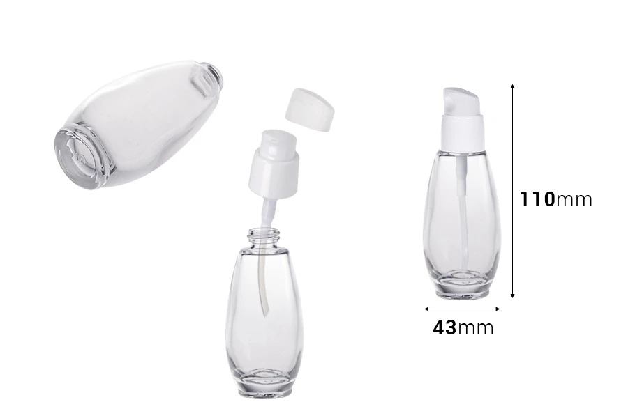 Staklena bočica 50mL sa belom plastičnom pumpicom PP18 Staklena bočica 50mL sa belom plastičnom pumpicom PP18