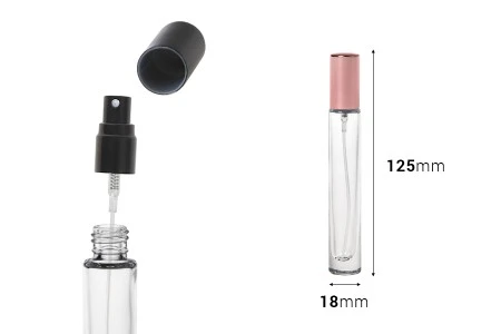 Bočica 10mL staklena, cilindrična, sa aluminijumskim poklopcem i sprejom-2