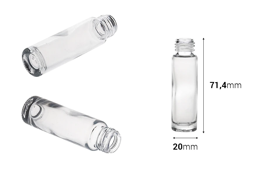 Providna staklena bočica za etarska ulja 10mL, sa grlom PP16 - bez zatvarača-dimenzije_slike