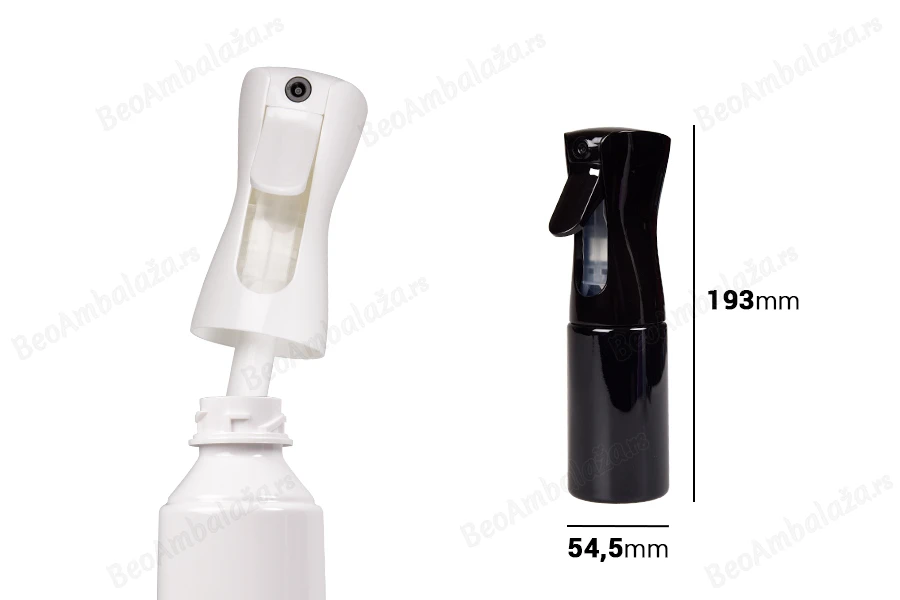 Plastična dopunjiva sprej boca od 200mL u više boja-dimenzije_slike