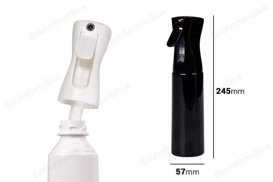 Sprej boca 300ml, plastična i dopunjiva u više boja-dimenzije_slike