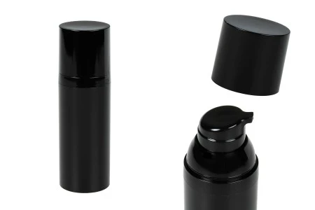 Airless crna plastična bočica 50mL za kreme - 12 kom-1