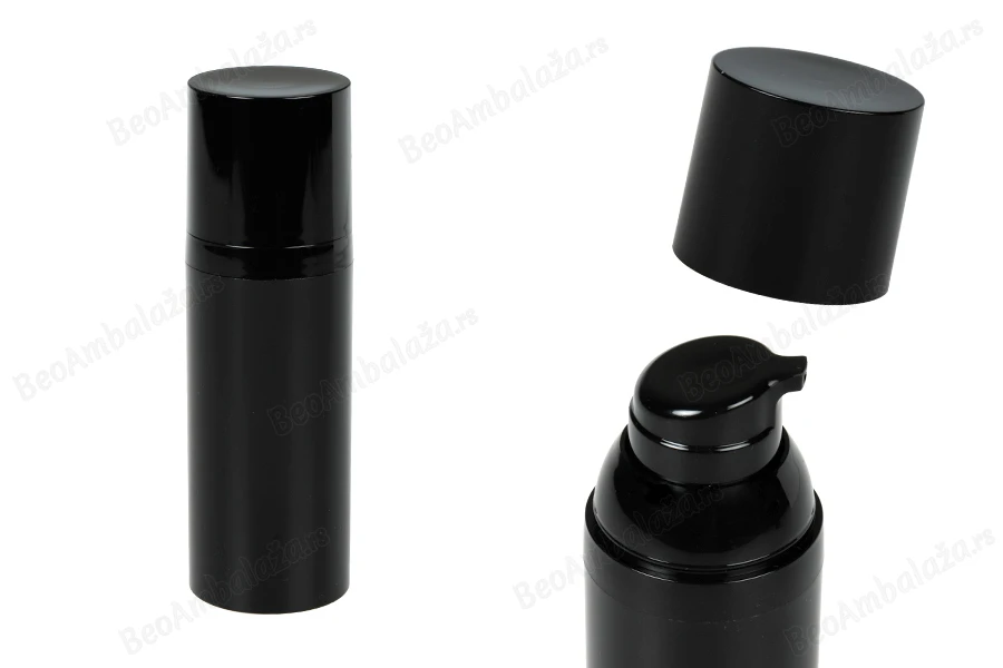 Airless crna plastična bočica 50mL za kreme - 12 kom-slika_proizvoda