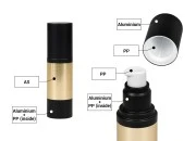 Luksuzna Airless akrilna bočica 30mL sa aluminijumskom oblogom, pumpicom za kreme i zatvaračem
