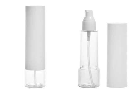 Plastična bočica 100mL za kremu, sa pumpicom i belim zatvaračem-1