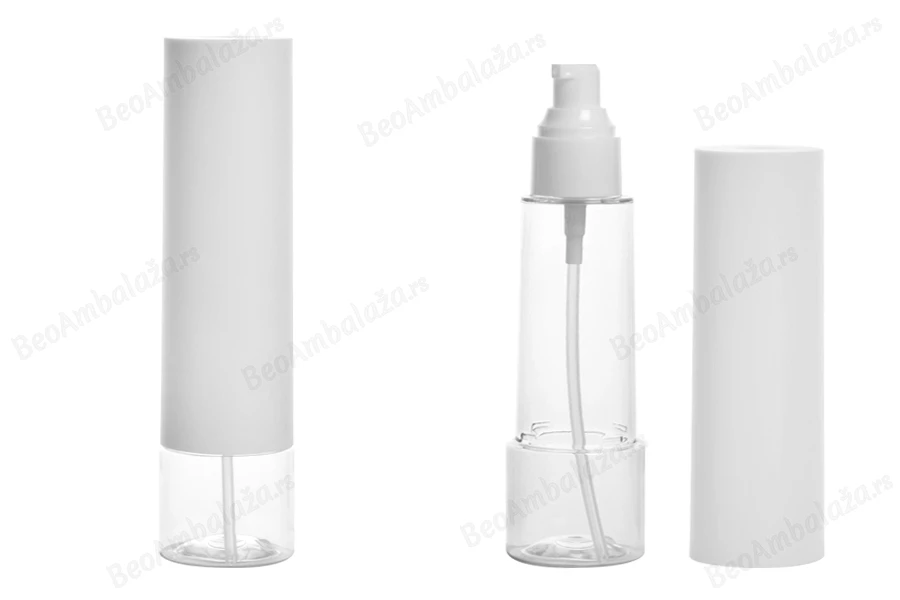 Plastična bočica 100mL za kremu, sa pumpicom i belim zatvaračem-slika_proizvoda