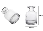 Staklena providna flaša 150mL-dimenzije_slike